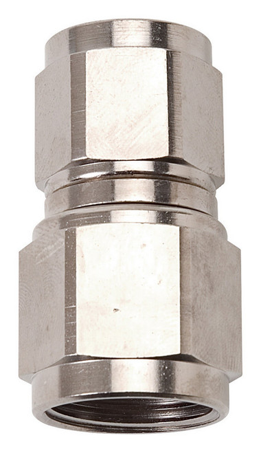 Fitting - Adapter - Straight - 6 AN Female Swivel to 8 AN Female Swivel - Aluminum - Nickel Anodized - Each