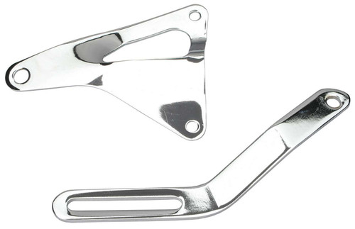 Alternator Bracket - Passenger Side - Head Mount - Steel - Chrome - Small Block Ford - Kit