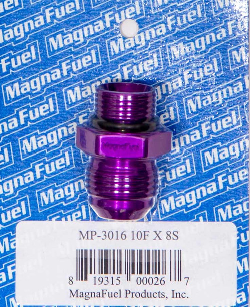 Fitting - Adapter - Straight - 10 AN Male to 8 AN Male O-Ring - Aluminum - Purple Anodized - Each