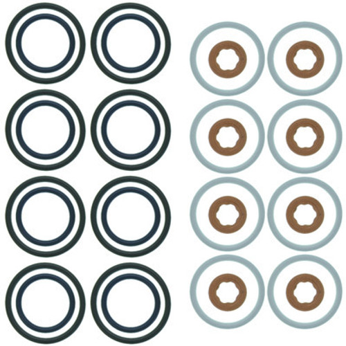 O-Ring - Crush Washers Included - Rubber - 6.0 L - Ford PowerStroke Fuel Injector Seal - Kit