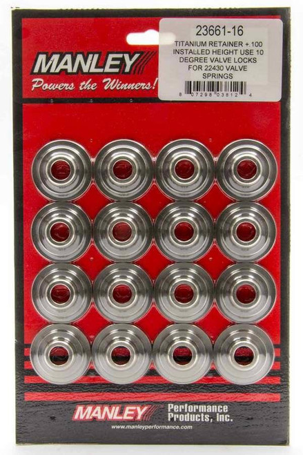 Valve Spring Retainer - Street Master - 10 Degree - 1.120 in / 0.705 in OD Steps - 1.550 in Dual Spring - Plus 0.100 - Chromoly - Set of 16
