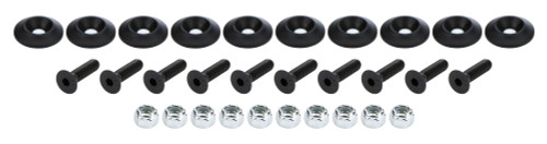 Body Bolt Kit - 1/4-20 in Thread - 1 in Long - Allen Head - Bolts / Countersunk Washers / Lock Nuts Included - Plastic / Steel - Black / Zinc Oxide - Set of 10 Body Bolt Kit - 1/4-20 in Thread - 1 in Long - Allen Head - Bolts / Countersunk Washers / Lock Nuts Included - Plastic / Steel - Black / Zinc Oxide - Set of 10