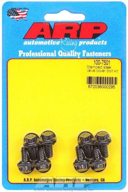 Valve Cover Fastener - Bolt - 1/4-20 in Thread - 0.515 in Long - 12 Point Head - Washers Included - Chromoly - Black Oxide - Set of 8