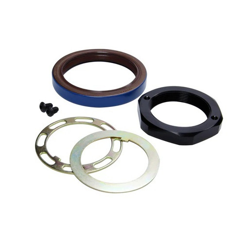 Spindle Nut - Keyed Washers / Screws / Seal Included - Aluminum - Clear Anodized - 1 Ton Bearing - Wide 5 Hub - Kit