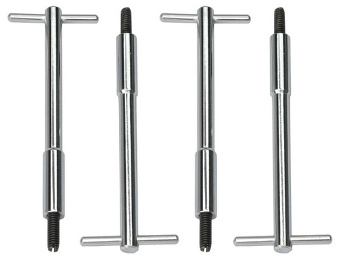 Valve Cover Fastener - Stud - 1/4-20 in Thread - 1.000 in Long - 5-3/8 in Tall T-Bar Wing Nuts - Steel - Chrome - Set of 4