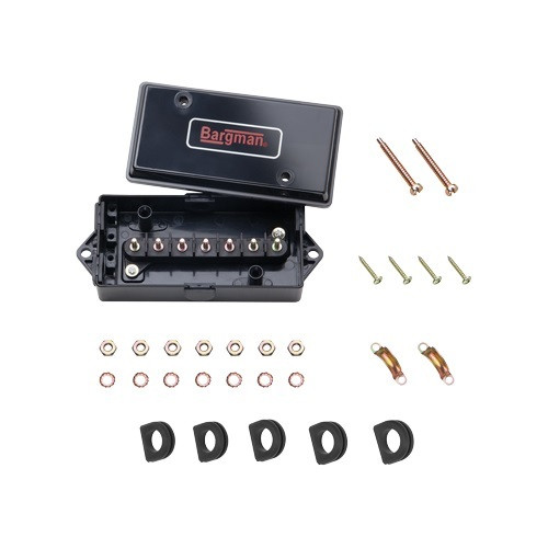 Junction Box - Panel Mount - 7 Posts - Insulated - Plastic - Black - Each