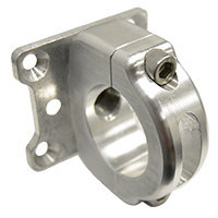 Power Steering Reservoir Bracket - Clamp-On - Aluminum - Clear Anodized - 1-1/2 in OD Tube - Each