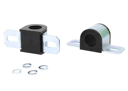 Sway Bar Bushing - Front / Rear - 25 mm Bar - Bracket - Polyurethane / Steel - Black / Zinc Plated - Pair