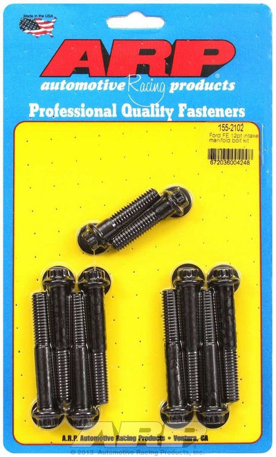 Intake Manifold Bolt Kit - 12 Point Head - Chromoly - Black Oxide - Ford FE-Series - Kit