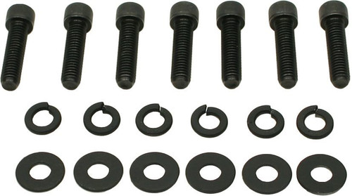 Bellhousing Bolt Kit - 3/8-16 in Thread - 1.875 in Long - Allen Head - Washers Included - Steel - Black Oxide - Set of 7 Bellhousing Bolt Kit - 3/8-16 in Thread - 1.875 in Long - Allen Head - Washers Included - Steel - Black Oxide - Set of 7