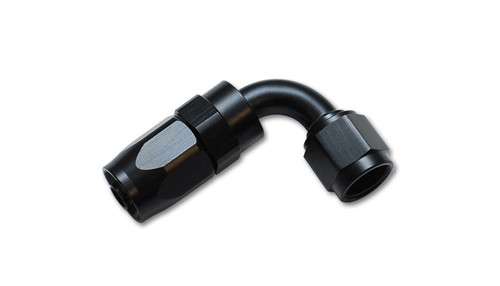 Fitting - Hose End - 90 Degree - 8 AN Hose to 8 AN Female - Swivel - Aluminum - Black Anodized - Each
