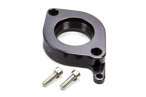 Water Neck - Straight - Meziere Water Pump Adapter - Aluminum - Black Anodized - GM LS-Series - Each