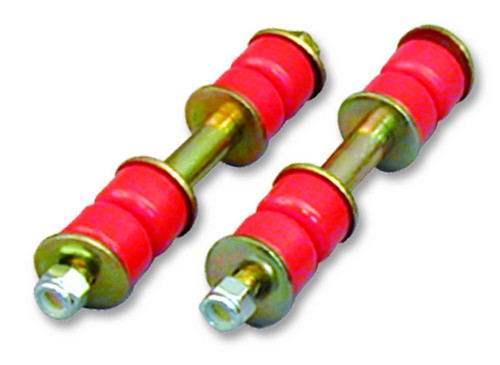 End Link - 2-5/8 in Installed Length - Polyurethane Bushings / Sleeves / Bolts / Nuts / Washers - Steel - Cadmium / Red - Universal - Pair