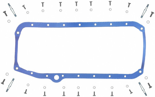 Oil Pan Gasket - 1-Piece - Plastic Core Silicone Rubber - Small Block Chevy - Kit
