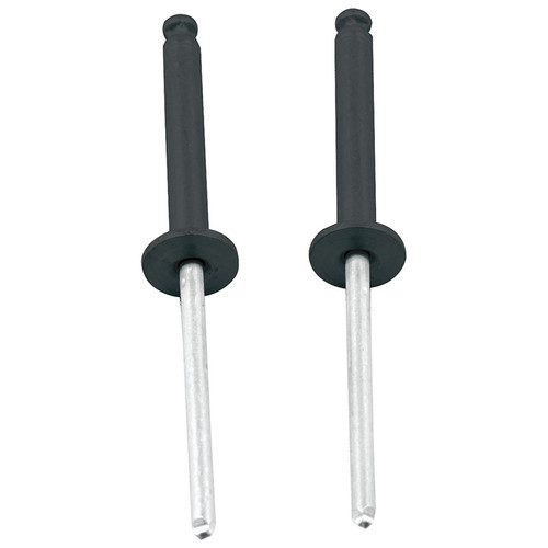 Rivet - Tri-Fold - 1/2 in Head - 1/8 in Aluminum Mandrel - 1/8-3/8 in Grip Range - Aluminum - Black Paint - Set of 100