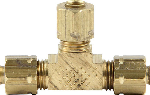 Nylon Brake Hose Adapter - Tee - 3/16 in Nylon Hose - Compression - Brass - Each Nylon Brake Hose Adapter - Tee - 3/16 in Nylon Hose - Compression - Brass - Each