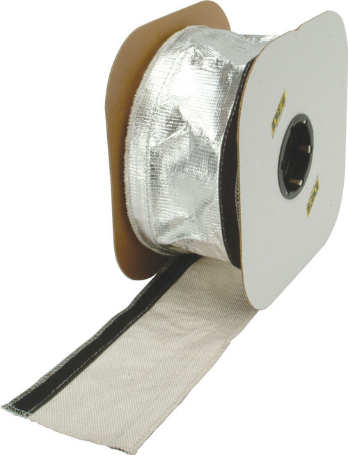 Hose and Wire Sleeve - Heat Shroud - 1/2 in to 1-1/4 in ID - 3 ft - Split - Hook and Loop Closure - Aluminum / Fiberglass - Silver - Each