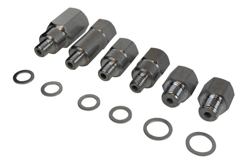 Fitting - Adapter - Straight - Aluminum - Natural - Coolant Temperature Sensor / Oil Pressure Gauge - GM LS-Series - Kit