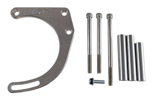 Alternator Bracket - Passenger Side - Low Mount - Head / Water Pump Mount - Aluminum - Natural - Electric Water Pump - Small Block Chevy - Kit