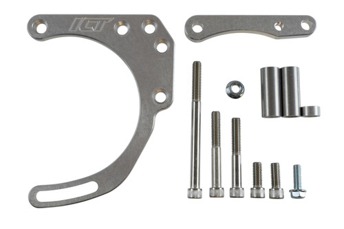 Alternator Bracket - Passenger Side - Water Pump Mount - Aluminum - Natural - Long Water Pump - Double Hump Heads - Small Block Chevy - Kit