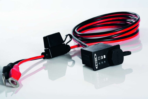 Battery Charger Harness - Comfort Indicator Panel - 3 LED Indicators - Ring Terminal Connector - In-Line Fuse - 4.9 ft Leads - Each