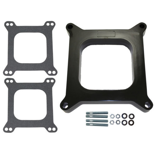Carburetor Adapter - 1 in Thick - Open - Carter AFB to Square Bore - Gaskets / Hardware Included - Phenolic - Natural - Each