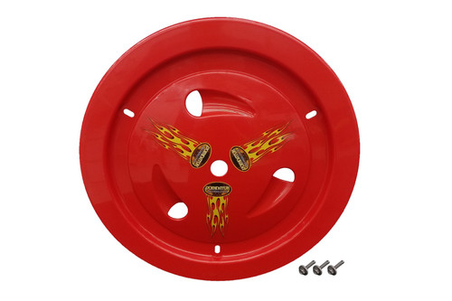 Mud Cover - Ultimate - Bolt-On - Hardware Included - Vented - Cover Only - Plastic - Red - 15 in Wheels - Each