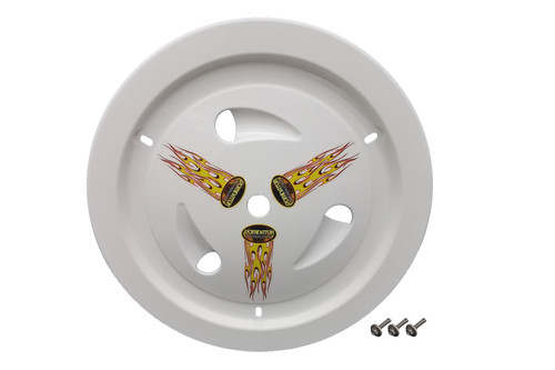Mud Cover - Ultimate - Bolt-On - Hardware Included - Vented - Cover Only - Plastic - White - 15 in Wheels - Each