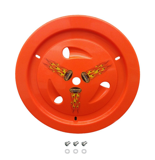 Mud Cover - Ultimate - Quick Turn Fasteners - Hardware Included - Vented - Cover Only - Fluorescent Orange - 15 in Wheels - Each