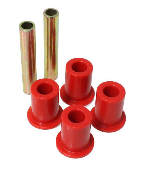 Spring Shackle Bushing Kit - Hyper-Flex - Front - Polyurethane / Steel - Red / Cadmium - GM Fullsize SUV / Truck 1971-91 - Kit