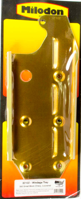 Windage Tray - Louvered - Steel - Cadmium - Rear Sump - Passenger Side Dipstick - Small Block Chevy - Each