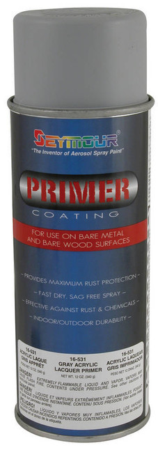 Primer - Acrylic Lacquer - Light Gray - 16.00 oz Aerosol - Each