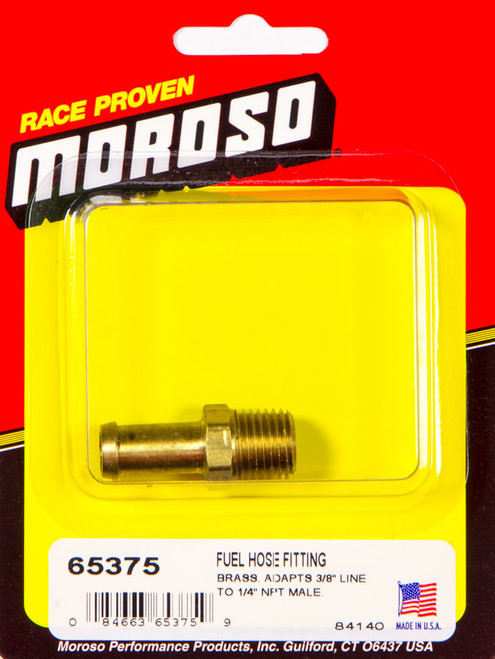 Fitting - Adapter - Straight - 1/4 in NPT Male to 3/8 in Hose Barb - Brass - Each
