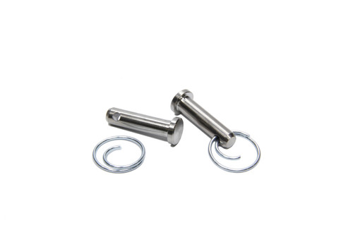 Top Wing Pin - Quick Pin - 1 in Long - 1/4 in OD - Safety Clips Included - Titanium - Natural - Wing Tree - Sprint Car - Kit