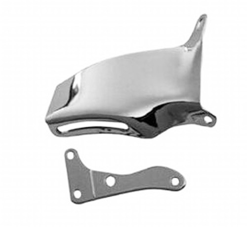Alternator Bracket - OEM Style - Passenger Side - Mid Mount - Intake / Water Pump Mount - Steel - Chrome - Long Water Pump - Small Block Chevy - Each