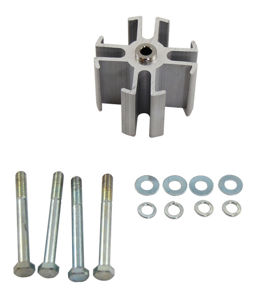 Fan Spacer - 1 in Thick - Hardware Included - Aluminum - Clear Anodized - Universal - Each