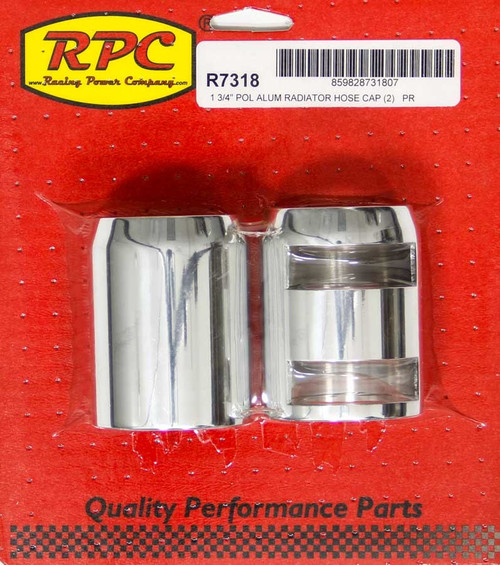 Radiator Hose End Cap - Aluminum - Polished - Pair