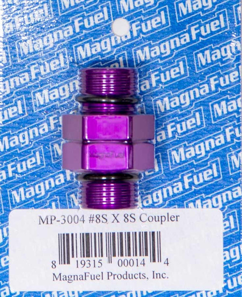 Fitting - Adapter - Straight - 8 AN Male O-Ring to 8 AN Male O-Ring - Aluminum - Purple Anodized - Each