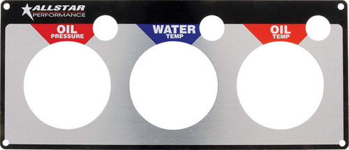 Gauge Panel Face Plate - Oil Pressure / Oil Temperature / Water Temperature - Aluminum - Allstar Gauge Panels - Each