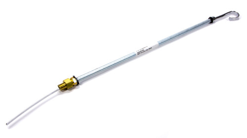 Engine Oil Dipstick - Solid Tube - Pan Mount - 17 in Long - 1/2-20 in Male Fitting - Steel - Chrome - Big Block Chevy - Each Engine Oil Dipstick - Solid Tube - Pan Mount - 17 in Long - 1/2-20 in Male Fitting - Steel - Chrome - Big Block Chevy - Each