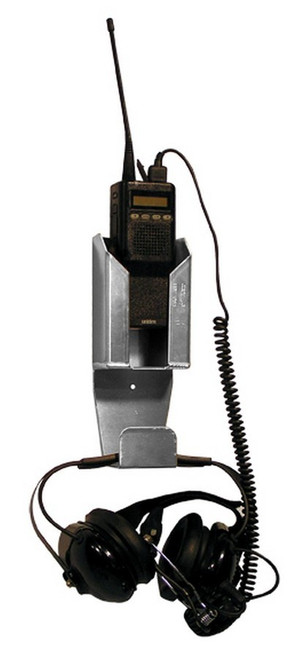 Radio Hanger - Wall Mount - Radio / Headset Compartments - 3.5 x 8.5 x 1.75 in - Aluminum - Natural - Each Radio Hanger - Wall Mount - Radio / Headset Compartments - 3.5 x 8.5 x 1.75 in - Aluminum - Natural - Each