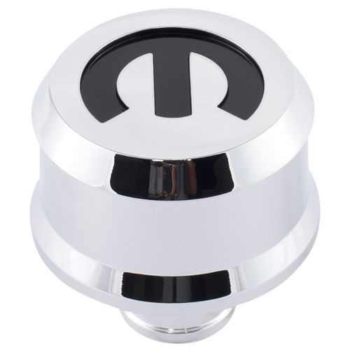 Breather - Push-In - Slant-Edge - 1-1/4 in Hole - Reusable - Recessed Mopar Logo - Aluminum - Chrome - Each Breather - Push-In - Slant-Edge - 1-1/4 in Hole - Reusable - Recessed Mopar Logo - Aluminum - Chrome - Each
