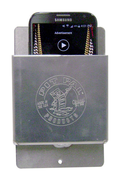 Cell Phone Holder - Wall Mount - 4.25 x 0.75 x 6.75 in - Aluminum - Natural - Each