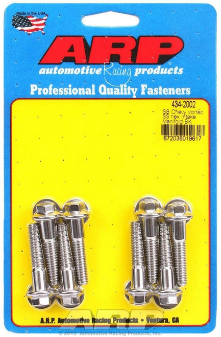 Intake Manifold Bolt Kit - Hex Head - Stainless - Polished - Small Block Chevy - Kit Intake Manifold Bolt Kit - Hex Head - Stainless - Polished - Small Block Chevy - Kit