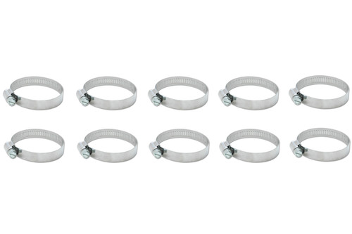 Hose Clamp - Worm Gear - 4.05-5.00 in Hose - Hex - Stainless - Natural - Set of 10