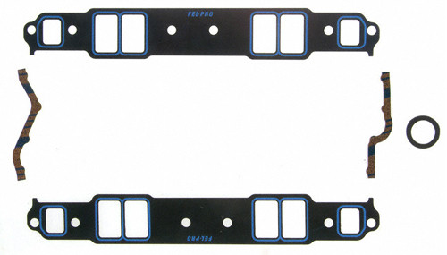 Intake Manifold Gasket - Printoseal - 0.065 in Thick - 1.28 x 2.09 in Rectangular Port - Steel Core Laminate - Small Block Chevy - Kit