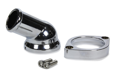 Water Neck - 45 Degree - 1-1/2 in ID Hose - Swivel - O-Ring - Aluminum - Polished - GM LS-Series - Each Water Neck - 45 Degree - 1-1/2 in ID Hose - Swivel - O-Ring - Aluminum - Polished - GM LS-Series - Each