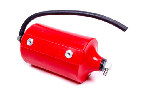 Recovery Tank - Coolant - 1 qt - 1/4 in Hose Barb Inlet - 1/4 in Hose Barb Vent - Hose Included - Plastic - Red - Each