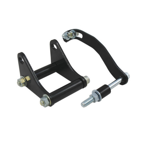 Power Steering Pump Bracket - Driver Side - Block Mount - Steel - Black Paint - Short Water Pump - Small Block Chevy - Kit