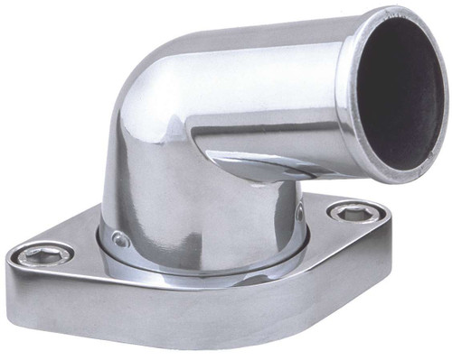 Water Neck - 75 Degree - 1-1/2 in ID Hose - Swivel - O-Ring - Hardware Included - Steel - Chrome - Chevy V8 - Each